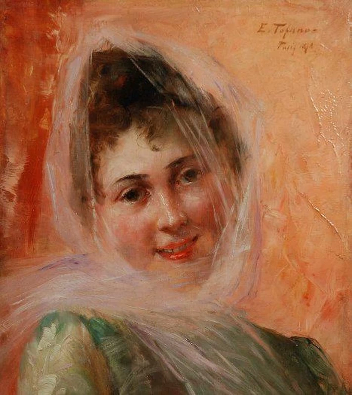 Edoardo Tofano-64-Ritratto di giovane donna con velo